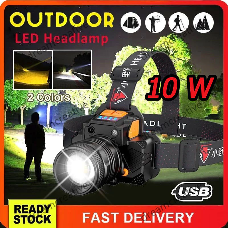 SASQUATCH ไฟคาดหัวแรงสูง L2 LED ซูมได้ โหมดชาร์จ USB ชาร์จไฟหน้า แท้ IPX4 กันน้ํา