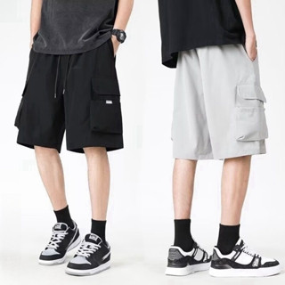 Chaistyle กางเกงขาสั้นผู้ชาย ลำลองฤดูร้อน กระเป๋าหลายใบ ใส่ส…