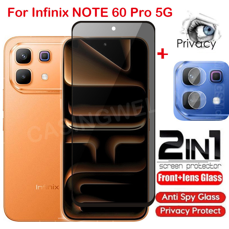 ป้องกันหน้าจอสําหรับ Infinix NOTE 60 Pro Ultra 5G 4G 2026 กระจกนิรภัยส่วนตัว Anti-Spy คลุมทั้งหมดป้องกันหน้าจอ Anti Peek ฟิล์มความเป็นส่วนตัว