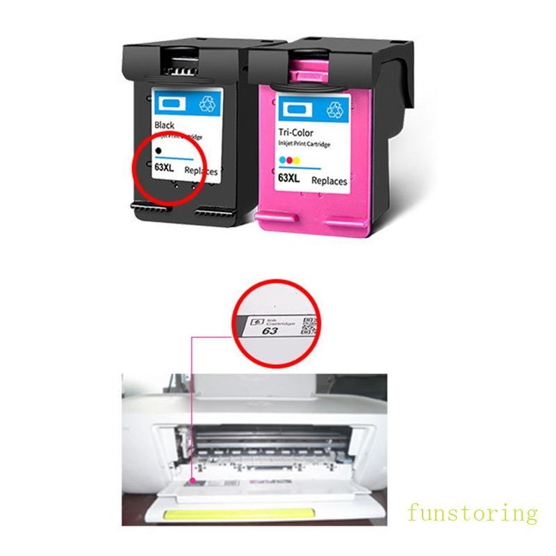 FUN ตลับหมึกสําหรับ HP63XL CH563 ใช้งานได้กับ Deskjet 1110 2130 2132
