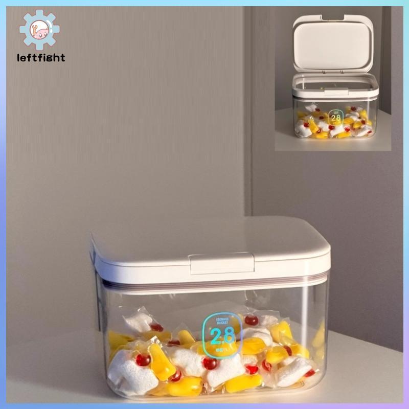 LEFT Laundry Pod Container, Laundry Pod Holder, Sealed And Automatic Pop-Up, Large Capacity Laundry 