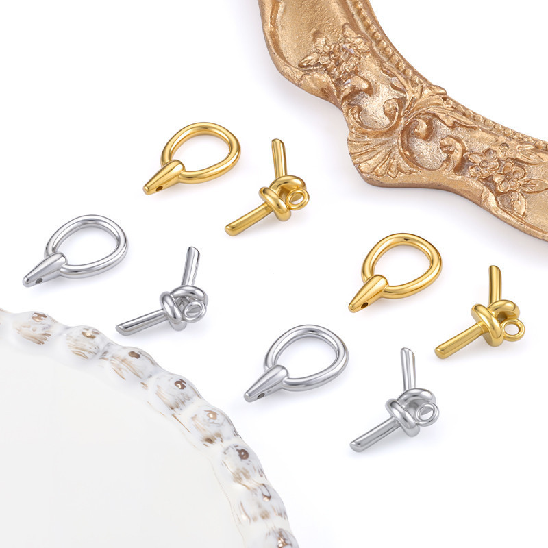 สแตนเลสมัดต่อ Knot OT Clasp DIY สำหรับสร้อยข้อมือและสร้อยคอมัลติฟังก์ชัน คล้องเส้นสายพร้อมเคลือบเงินทอง 18K ราคาถูก Shopee Lazada