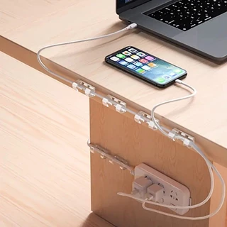 20/60/100 ชิ้นคลิปหนีบสายเคเบิลแบบมีกาวในตัวที่แข็งแกร่ง/โต๊ะ Tidy Cord Manager Winder / สาย USB โปร่งใสแคลมป์คงที่
