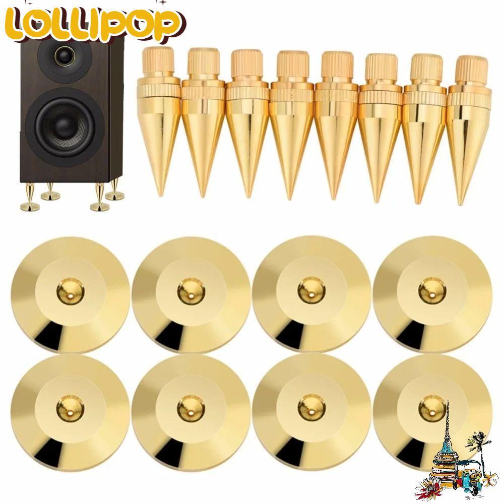 แผ่นรองเท้าลําโพง LOLLIPOP, Copper Gold Speaker Spike, ลําโพงทองแดง Spike Copper Isolation Stand เคร