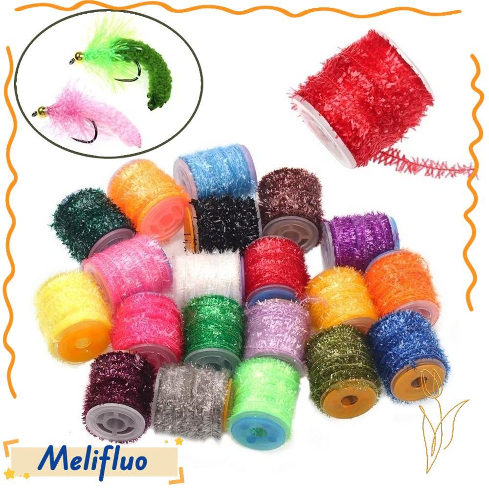 MELIFLUO Fly Tying Chenille, Marabou Jig Lures Fly Fishing Line, Ice Chenille Jig แมลงวัน Tying Fly 