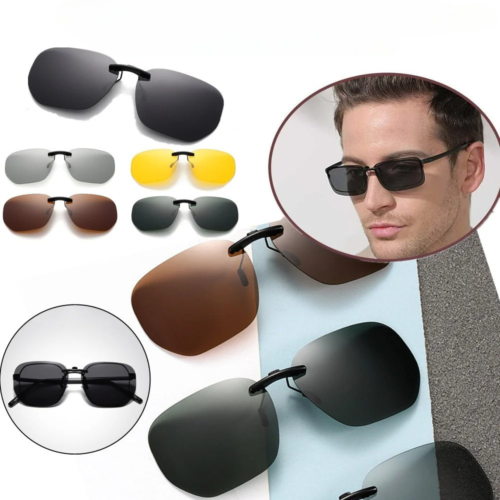 Square Clip On Glasses Women Black Men Clips Vintage Glasses