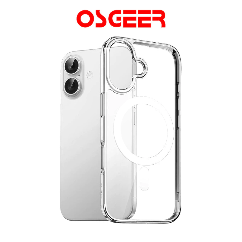 [OSGEER]เคสโทรศัพท์โปร่งใสแม่เหล็กสําหรับiPhone 17 13 Pro Max 14 Plus 15 16 12 11 ป้องกันรอยขีดข่วนและกันกระแทกCeseกาวนุ่มที่ขอบ