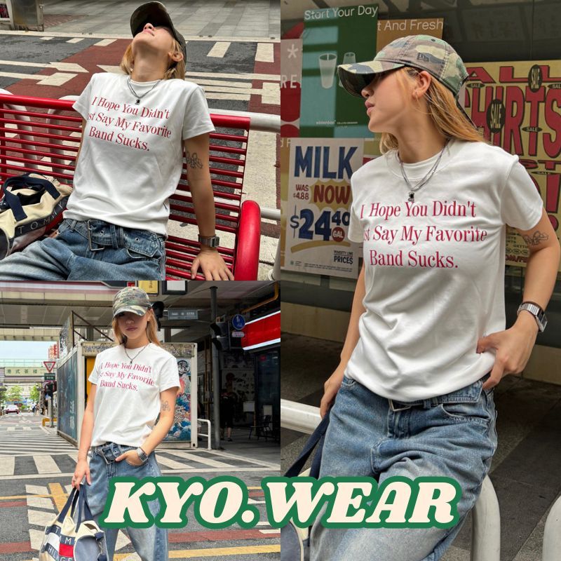 KYO 🌸 เกาหลีสไตล์แฟชั่น เสื้อยืดผู้หญิง พิมพ์ลาย "I HOPE YOU" ผ้าCOTTON  โคตรนุ่ม เสื้อคอกลม เสือใส่สบาย【COD