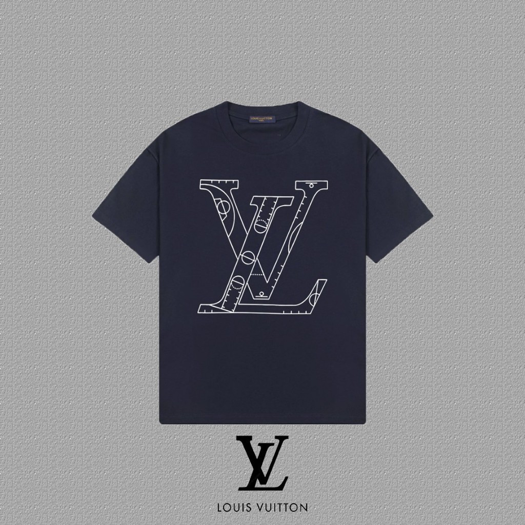 L * OUDIS VUIT#TON /L * V2026 Star Early Spring เสื้อยืดแขนสั้นสไตล์ใหม่ผู้ชายผู้หญิงคู่สไตล์ที่มีสี