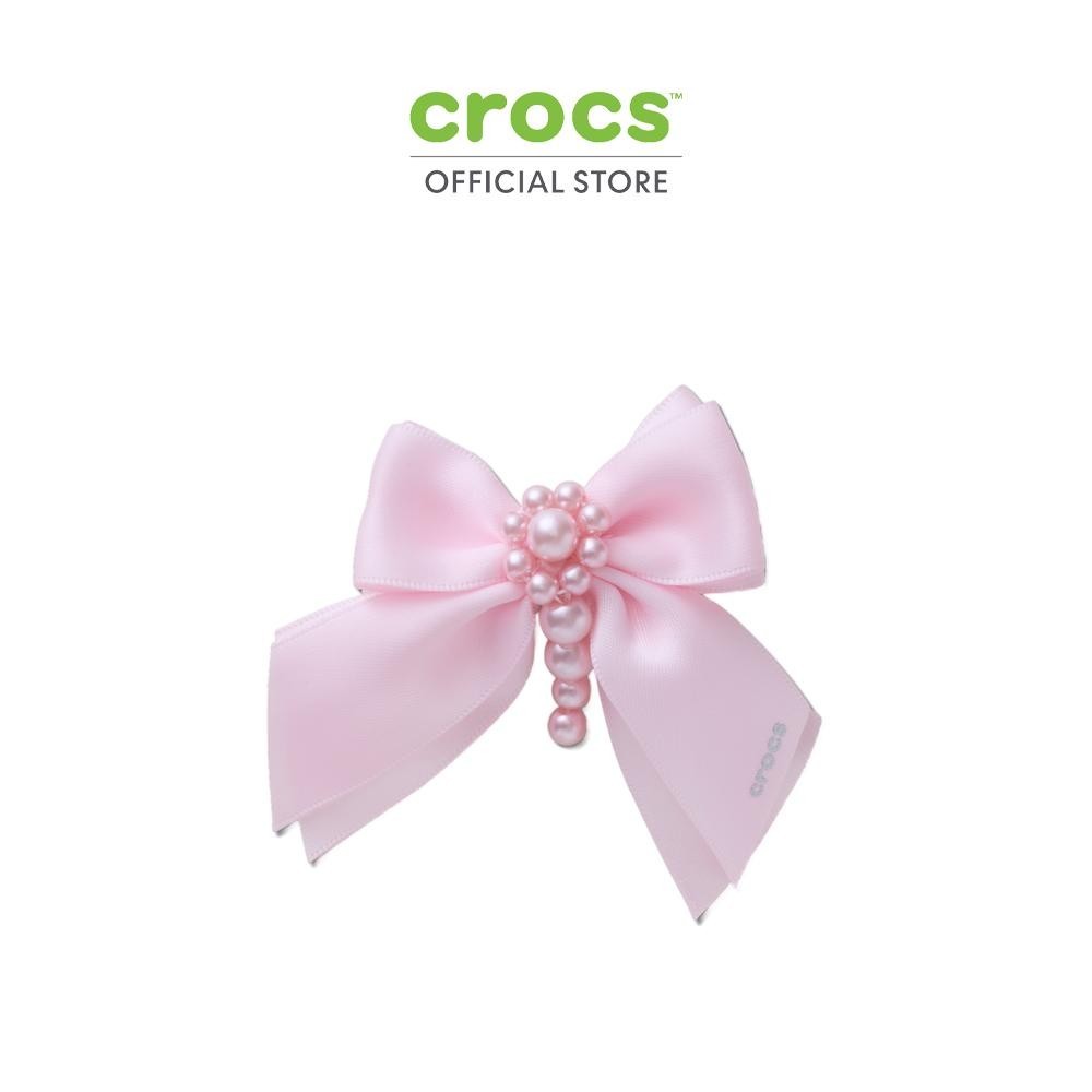 CROCS ตัวติดรองเท้า JIBBITZ™ PINK VELVET FLOWER BOW รุ่น 10016712 - MULTICOLOR