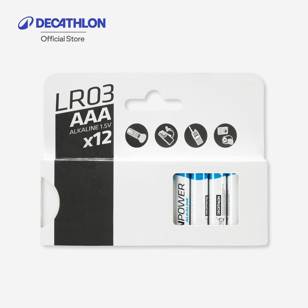 Decathlon Set Of 12 Aaa Alkaline Batteries ชุดถ่านอัลคาไลน์ Aaa 12 ก้อน - White