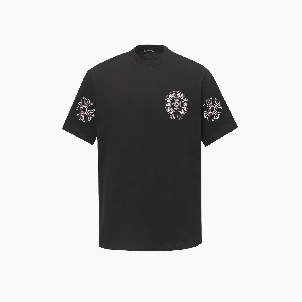 CH สันสกฤต Horseshoe Print เสื้อยืดแขนสั้น American High Street European American High Street