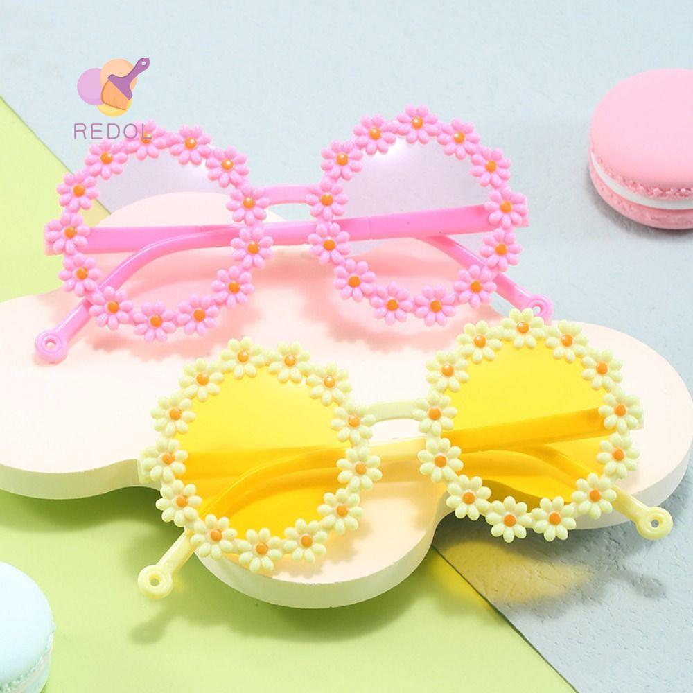 REPKG แว่นกันแดดดอกไม้ทรงกลมสําหรับเด็ก, UV 400 Protection Ocean Lens Flowers Sun Shades for Kids Gi