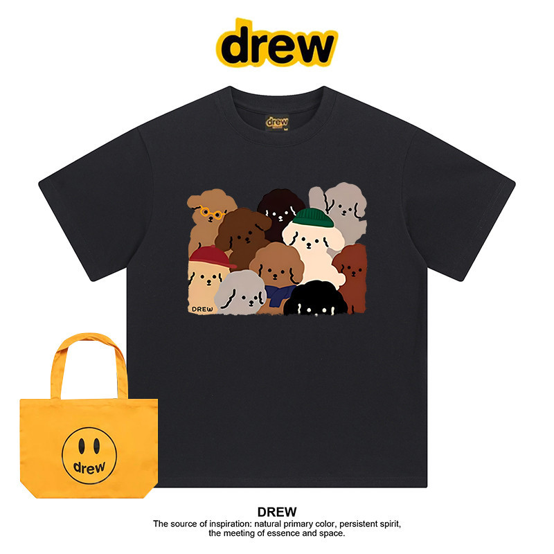 Drews American Fashion Brand Cute Little Dog Pure Cotton Short Sleeved T-shirt Shoulder Top Versatil