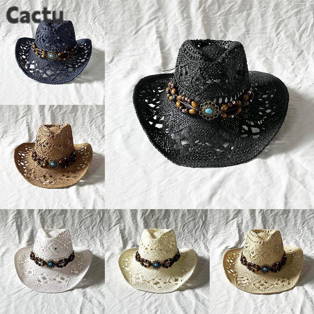 หมวกฟางสานกว้าง Brim Bohemian ทรงintage สำหรับทั้งผู้หญิงและผู้ชาย