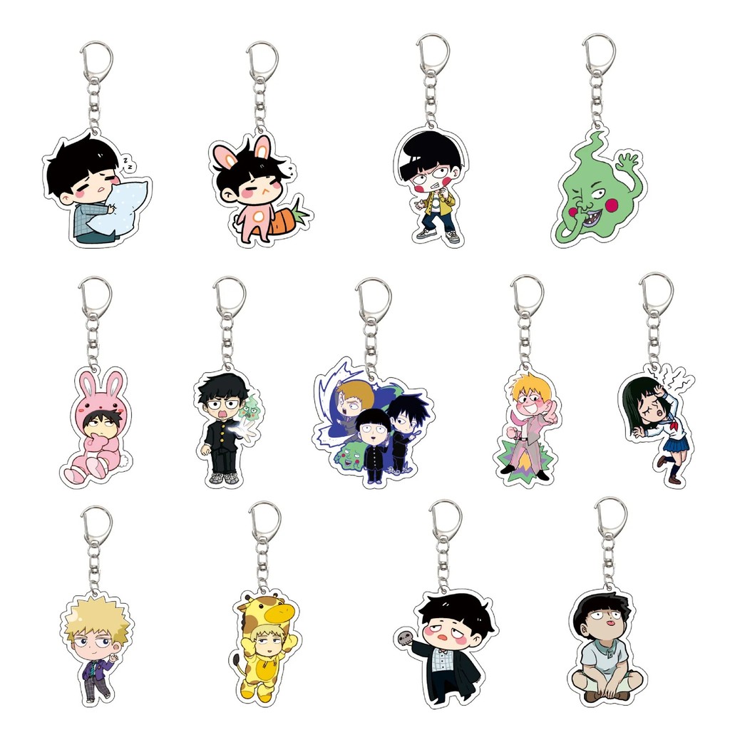 Mob Psycho 100 Super Powerful Boy Shigeo Kageyama Ekubo Mica อะคริลิค Chibi อะนิเมะพวงกุญแจกระเป๋านั