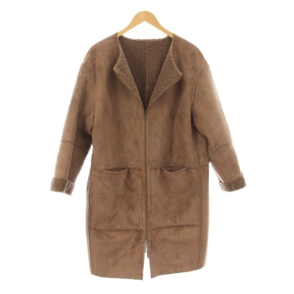 ANOTHER EDITION Coat fake Boa reversible Rose brown Direct from Japan Secondhand