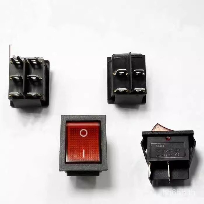 ปุ่มโยกรูปโยกพร้อมสวิตช์ KCD4-201N2 แผนที่ 4 Pins 6 Pins 2 เกียร์ 15A 250V HPL2