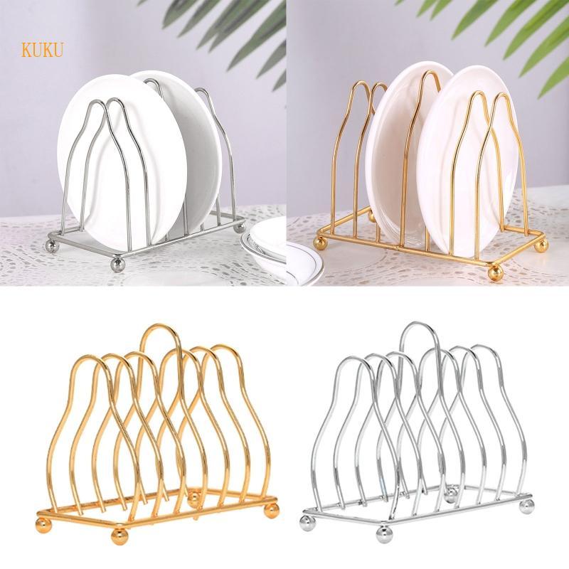 KU * โลหะเหล็กจานครัวเขียง Organizer Drainer ชั้นวางสําหรับ Home Kitchen ทําอาหารเคาน์เตอร์ Rack