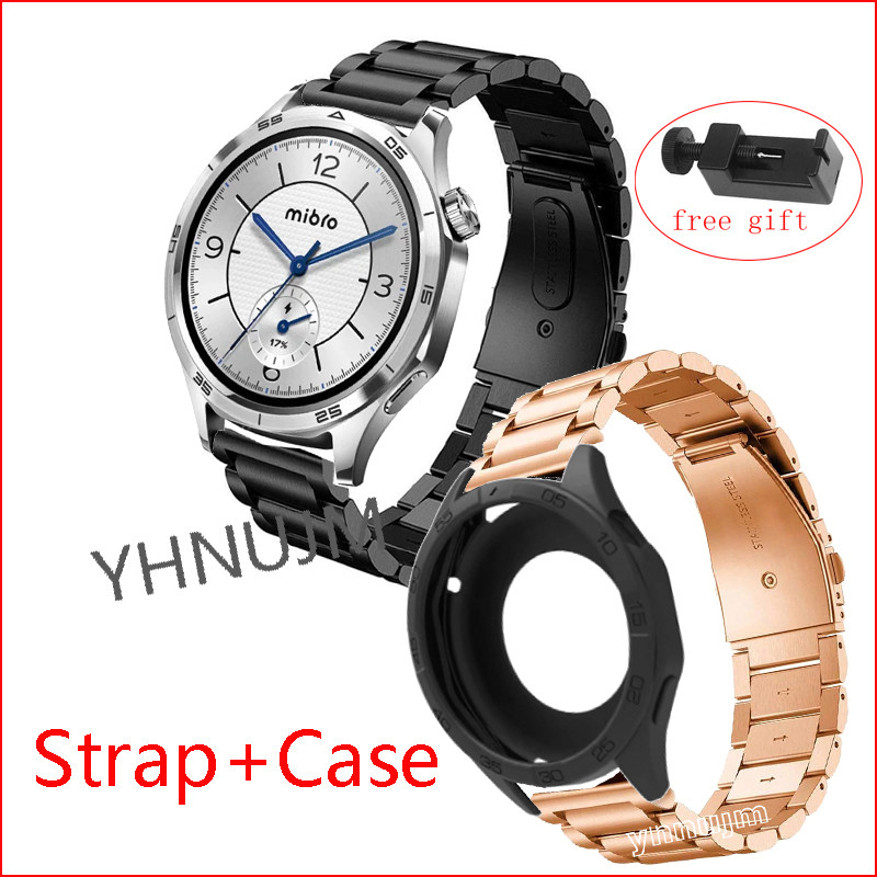 Mibro Watch GT Smart Watch Strap สายสแตนเลสสําหรับ Mibro GT Smartwatch Case cover Screen protector