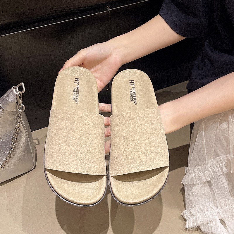 Flip-Flops สไตล์เรโทรสำหรับผู้หญิง รองพืดหนากันกระแทกดี มีความนุ่มสบาย ใส่ได้นอกบ้านและในวันหยุด