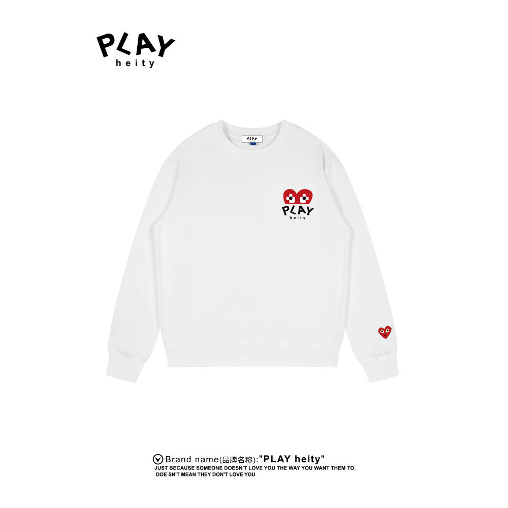 CDG PLAY เสื้อสเวตเตอร์ผ้าฝ้ายแท้ คอลีคشنสไตล์เรียบหรูและคล่องตัว