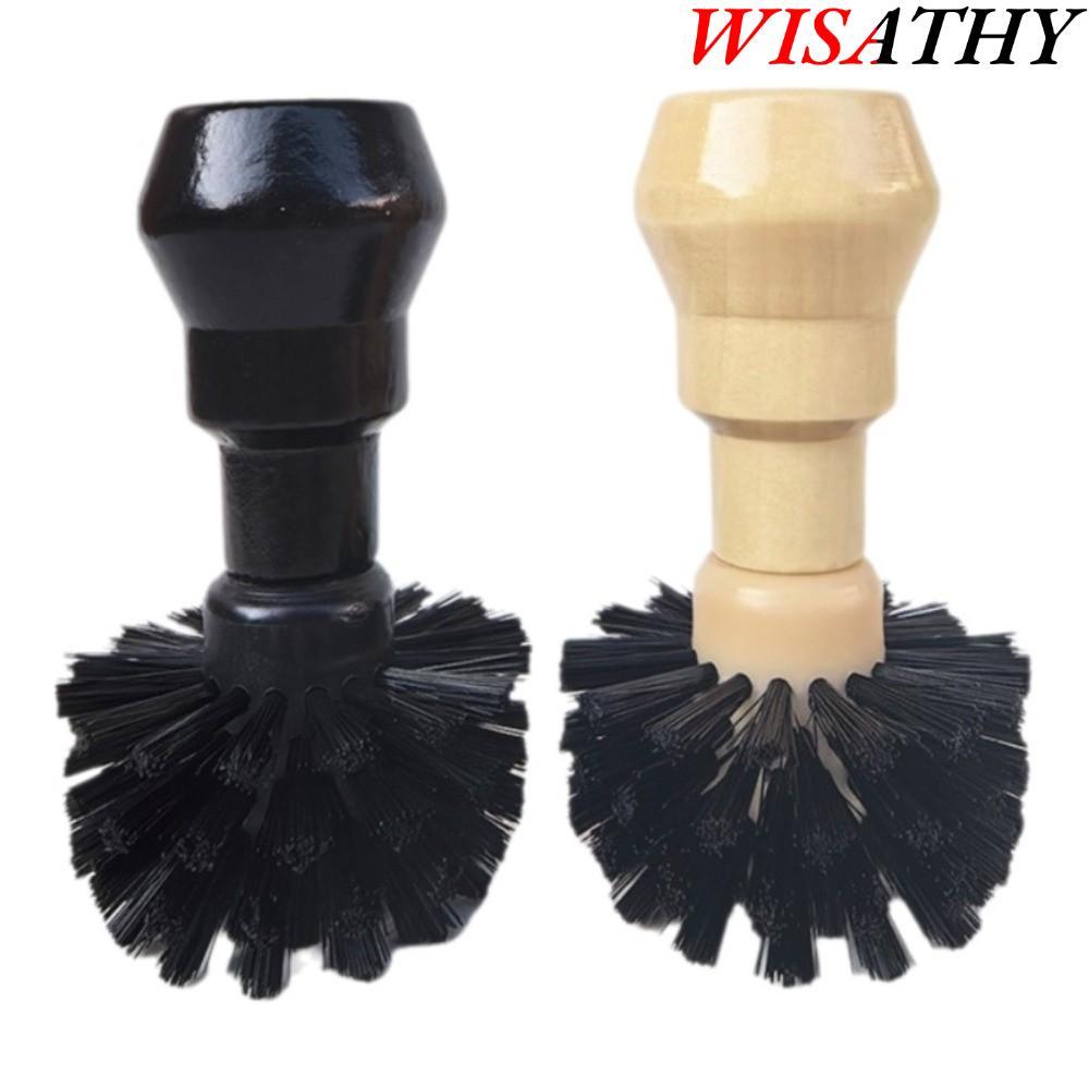 Espresso Portafilter แปรงทําความสะอาด, PP เครื่องมือทําความสะอาดผงกาแฟชามแปรง,ด้ามไม้สําหรับ 51/54/5