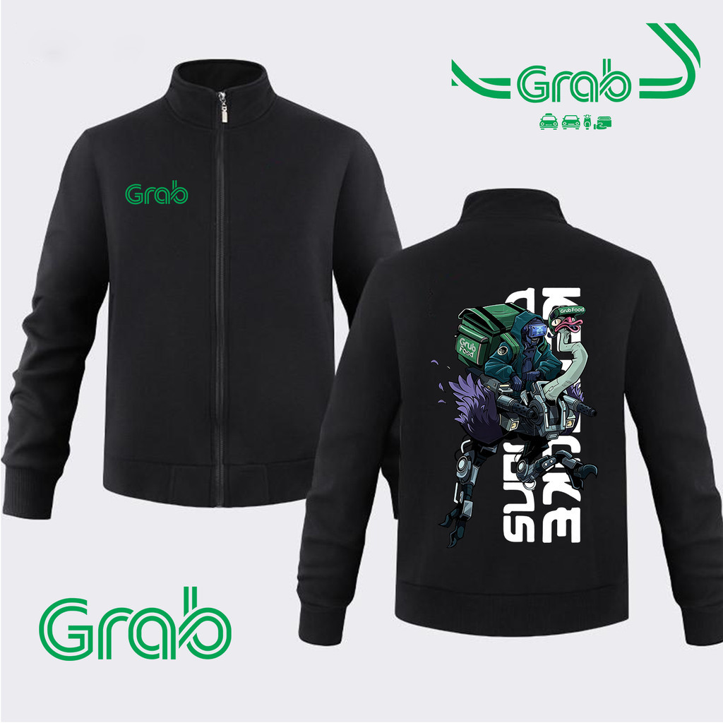 HOT!! เสื้อกันหนาว กันลม กันแดดมีฮู้ด Grab Team Hoodie Jacket | Comfortable Zip-Up Sweatshirt เสื้อฮู้ดมีซิป