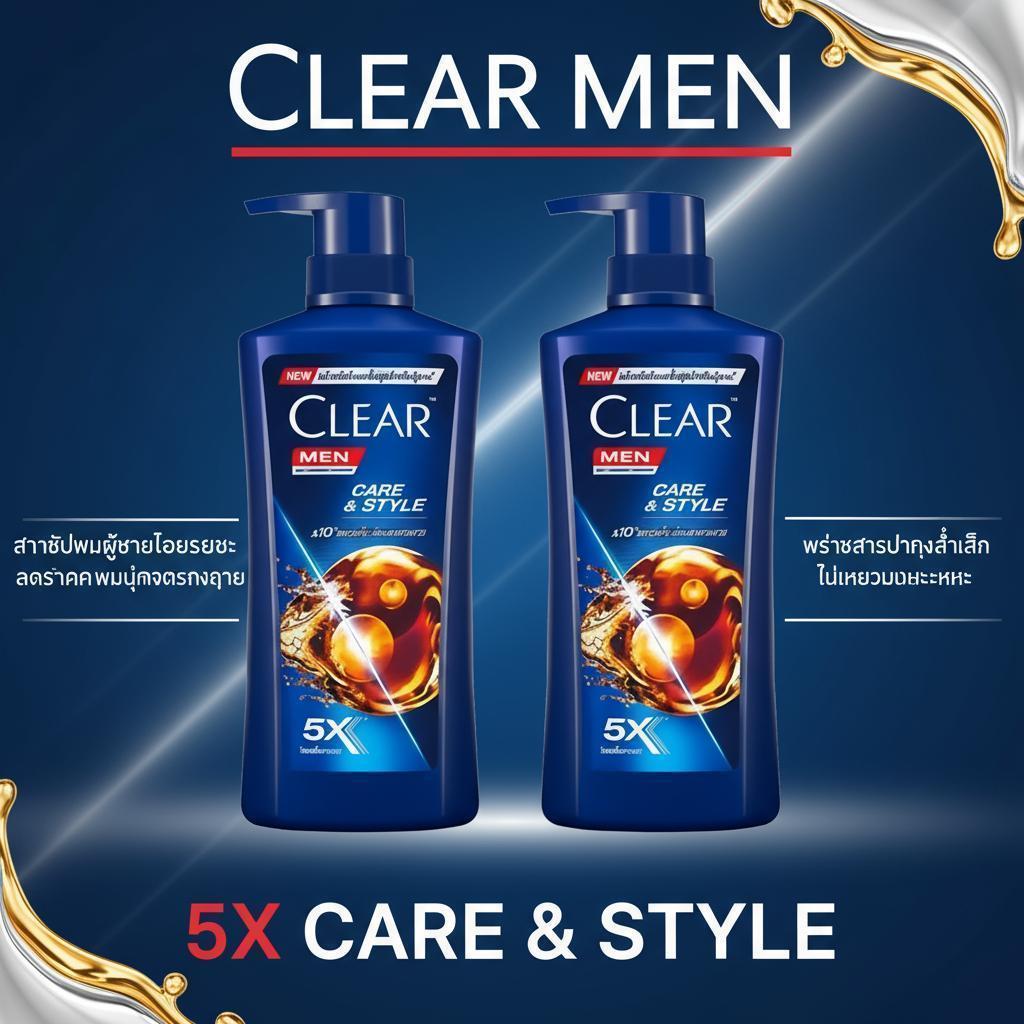 [แพ็คคู่สุดคุ้ม] เคลียร์แชมพูผู้ชาย เคลียร์ CLEAR 390ML ยาสระผม  เคลียร์ แชมพูสระผม เคลียร์ สูตร แคร