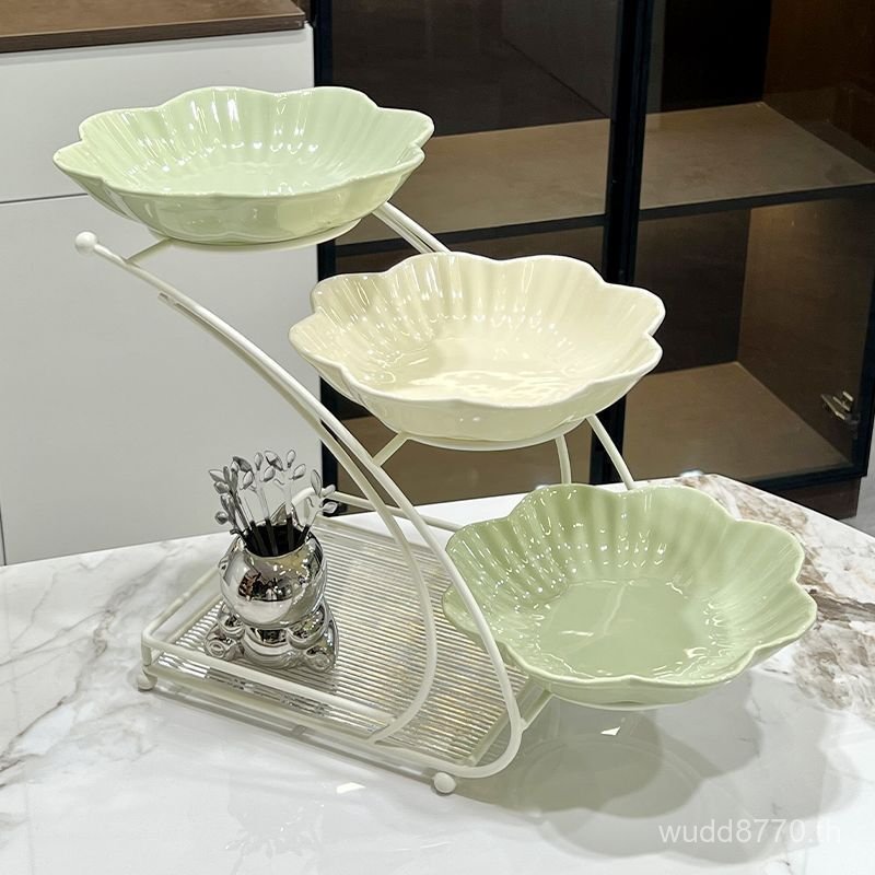 Place Storage ของว่างห้องนั่งเล่นสุทธิน้ําสีแดงหรูหรา Place จานโต๊ะรับประทานอาหาร Multi-Layer ครัวเร