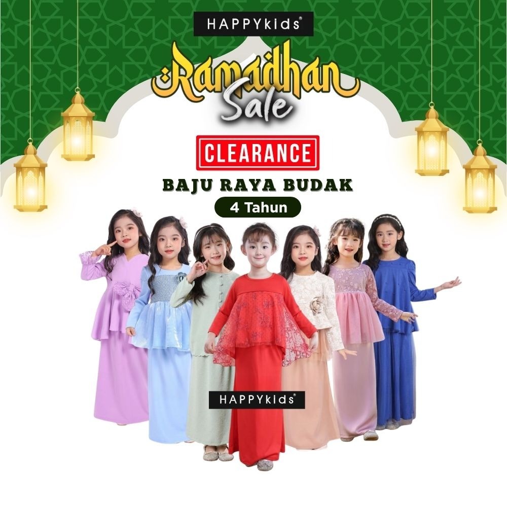 4Y CLEARANCE RAYA ราคา FALL Baju Raya 2026 Happykids ชายหญิงเด็ก Muslimah