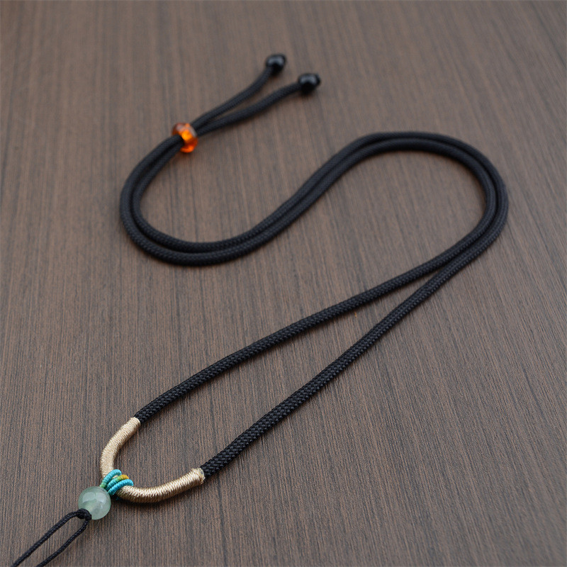 จี้ทอมือเชือกคริสตัลแฮนด์เมดสายรุ้งไขลานสร้อยคอเชือกหยกเชือกกลมเล็ก อาเวนทูรีน เชือกแขวนคอ เชือก 25.