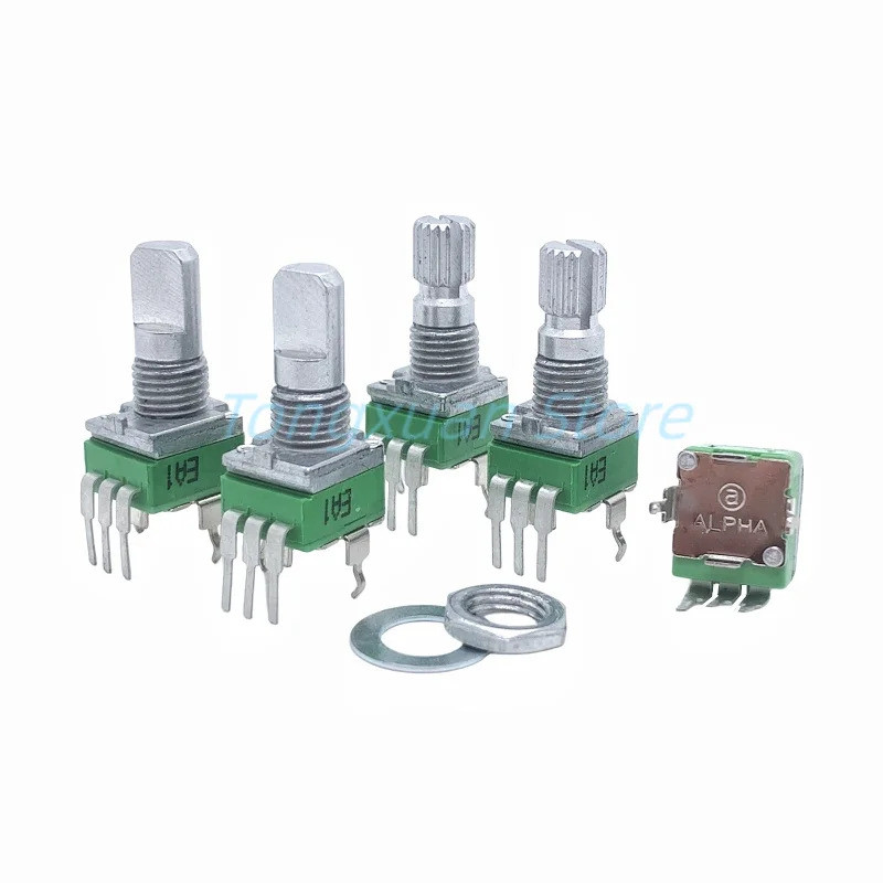 5pcs ALPHA RD901F Potentiometer 09 ประเภท Single-Unit แนวตั้ง 3-pins B10K 20K 50K 100K Axial ความยาว