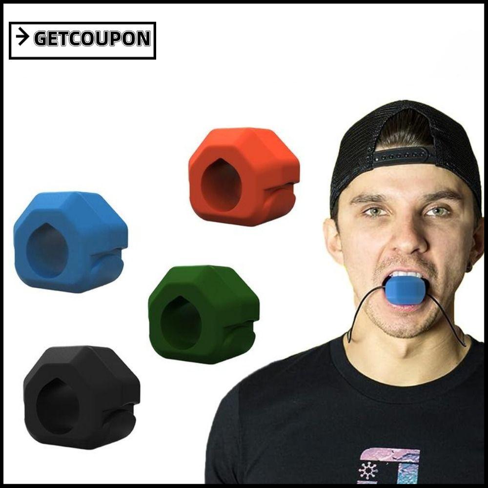 GETCOUPON Jawline Exerciser, ซิลิโคน BPA Free Jaw Trainer, Anti-stress Gum เม็ด Exerciser Shaper นวด