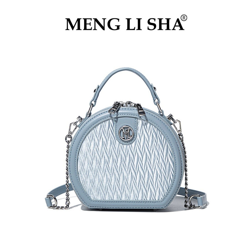 Mengl isha/Mengl isha [ของแท้] Fashion All-Match One-Shoulder Cross-Body Small Round Bag 5386-15 #
