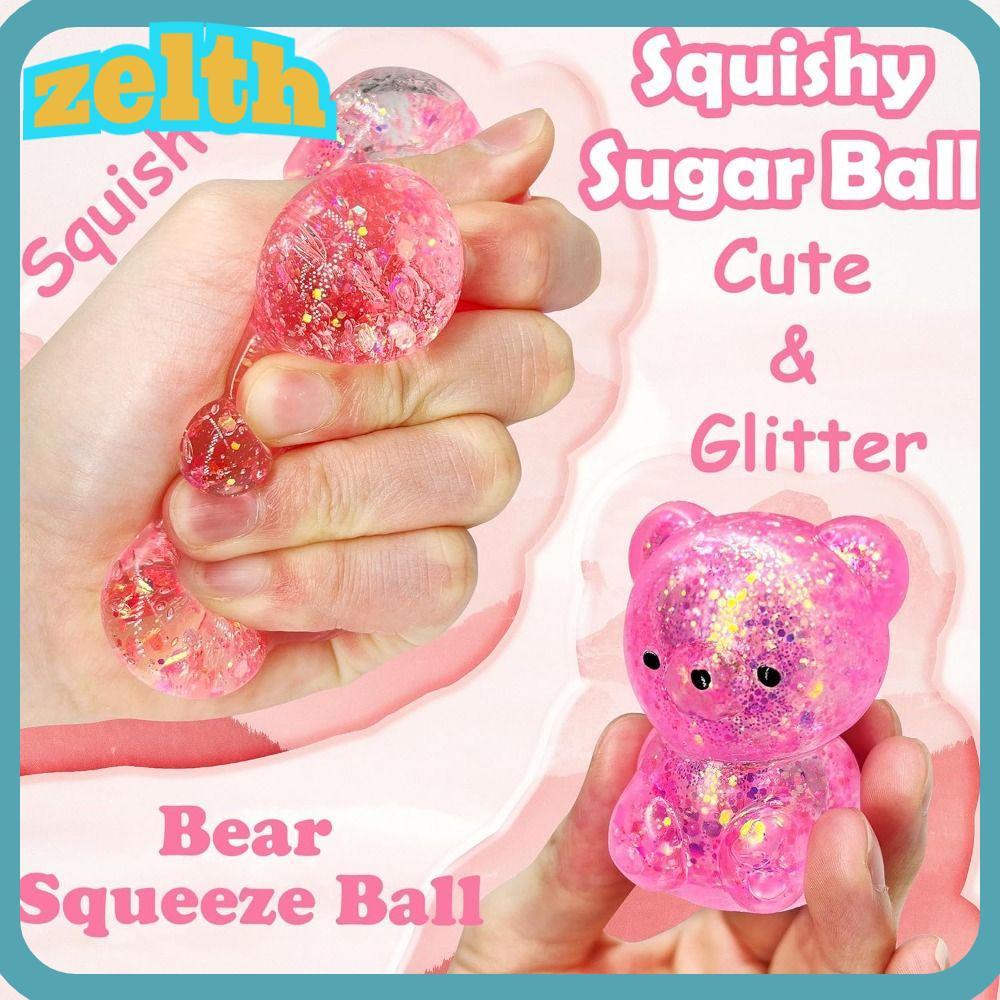 ZELTH น้ําตาลความเครียด Ball Sensory ของเล่น,น่ารัก Soft Bear Squishy Fidget ของเล่น, Hot Gummy Bear