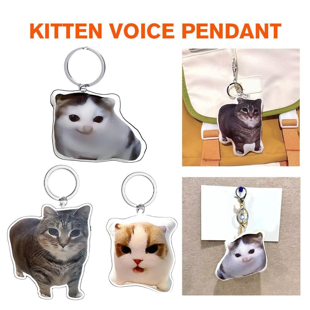 Funny Cat Meme Pendant Creative Animal Emoji Bag Pendant Meme Plush Viral Y8o2