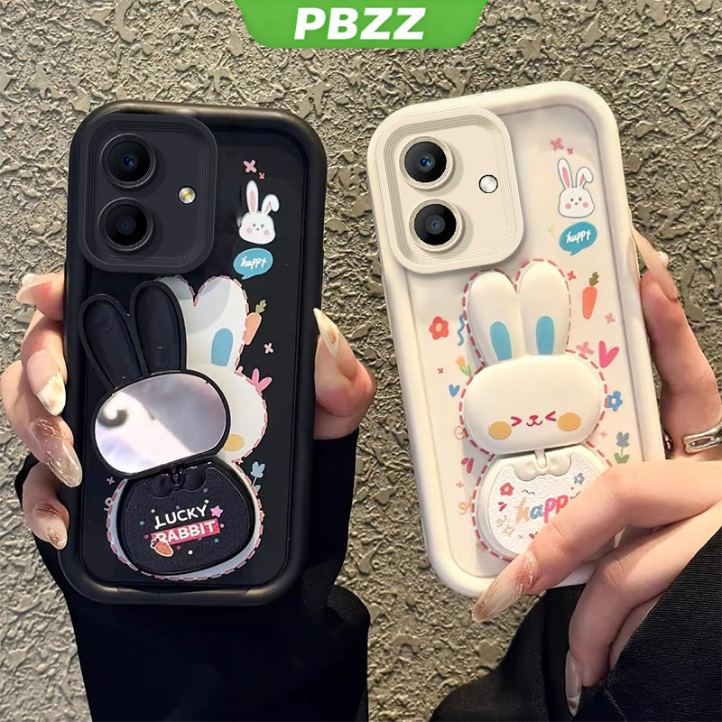 PBZZ FOR เคส สําหรับ oppo a3x oppo a3 5g oppo a5 pro 5g เคสโทรศัพท์ Softcase ซิลิโคนกันกระแทกใหม่ออกแบบความงามกระจกกระต่ายผู้ถือ JTCETZJ01