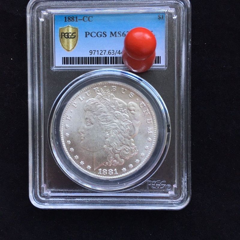 ** pcgs เกรด MS63 1881 Memorirgan เหรียญเงินอเมริกัน Morgan เงินต่างประเทศ Dollar เงินรอบกล่องเหรียญ
