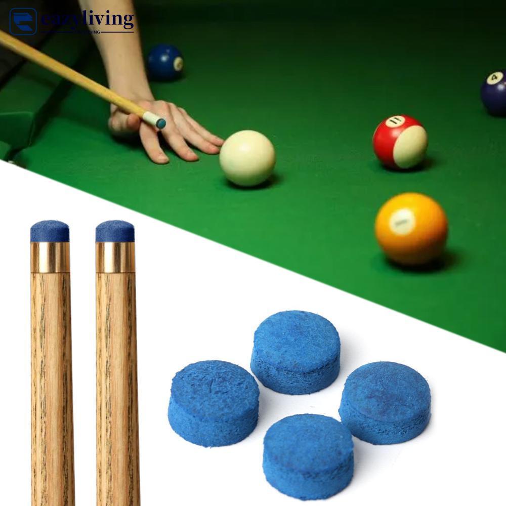 EAZYLIVING 20PCS 10/12/13MM Pool Cue หนังเคล็ดลับบาง Monolayer หนังสีฟ้าหัว Moisture-Proof Powder บิ