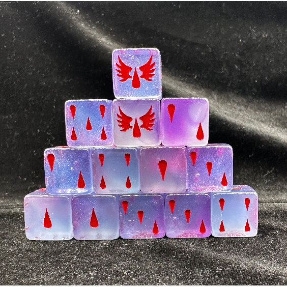 Warhammer 40k Sacred Blood Angel Sacred Gilles Dice Sacred Blood Angel Dice Warhammer 40K ลูกเต๋า Wa