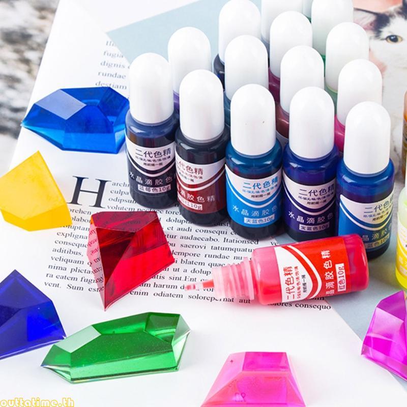 เวลา 24 สี Art Ink Resin Pigment Kit Liquid Resin Colorant Dye Ink Diffusion สําหรับ UV เรซิ่นสีเข้ม