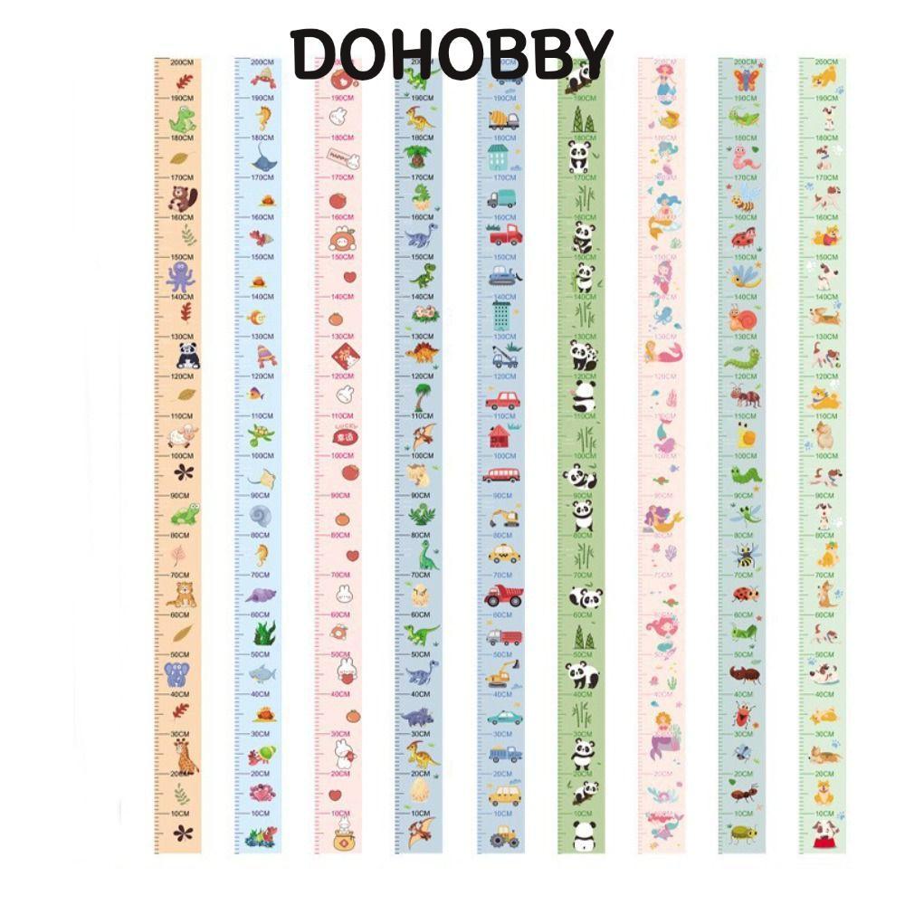 DOHOBBY สติ๊กเกอร์วัดส่วนสูง, แผนภูมิการเจริญเติบโตของเด็กความสูง 2 ม., สติกเกอร์แผนภูมิการเจริญเติบโตรูปแบบคาตูนแบบถอดได้แบบมีกาวในตัวสําหรับทารก