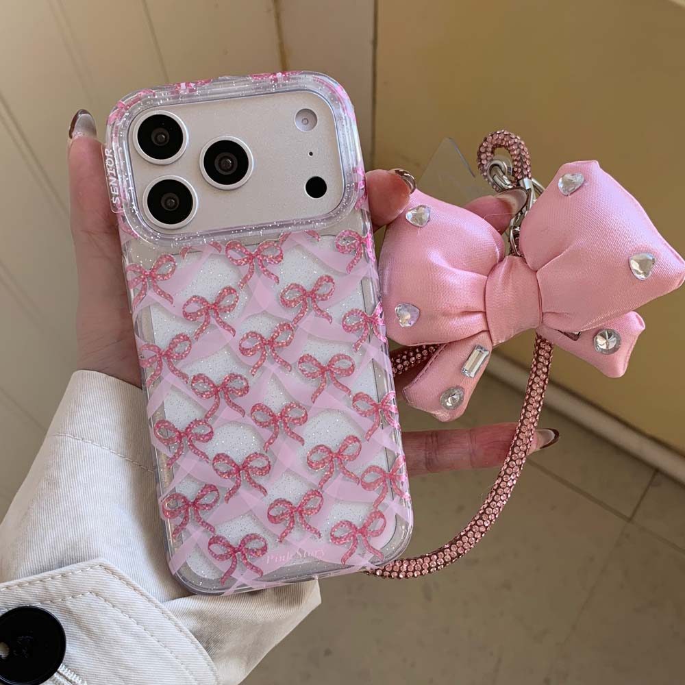 เคสโทรศัพท์ริบบิ้น 17โปรแม็กซ์ น่ารัก เข้ากันได้ สําหรับ ไอโฟน 16โปรแม็กซ์ 13 14 15โปรแม็กซ์