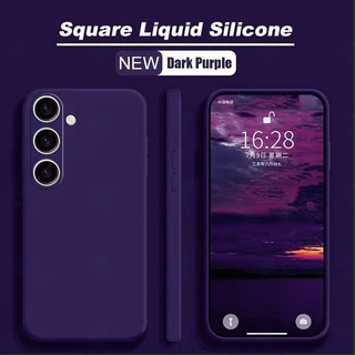 สําหรับ Samsung Galaxy A57 A37 A17 A07 A16 A26 A36 A56 Luxury Square ซิลิโคนเหลวเคสโทรศัพท์สีทึบกันกระแทกกันชนนุ่มฝาครอบ