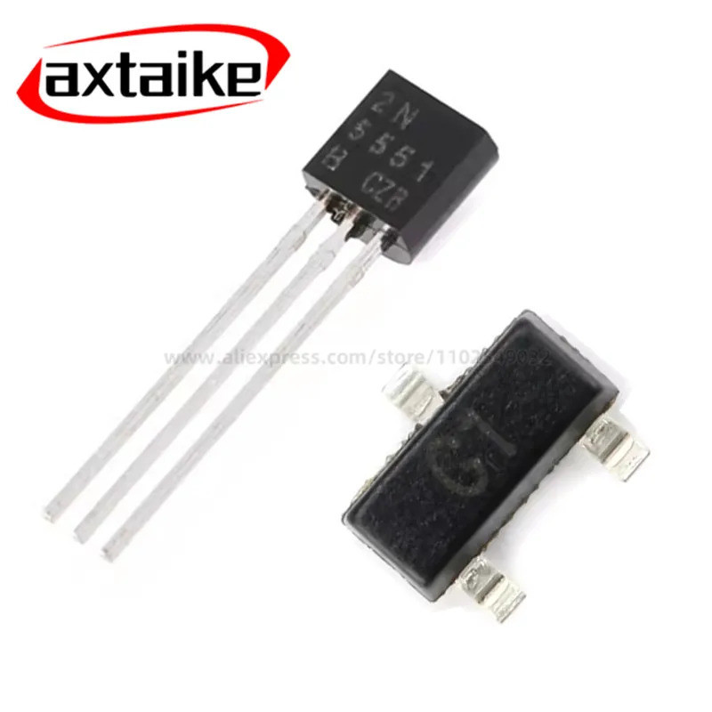 100PCS 2N5401 2N5551 MMBT5401 MMBT5551 2L G1 TO92 SOT23 NPN 160V 150V 600mA 5401 5551 DIP SMD ทรานซิ