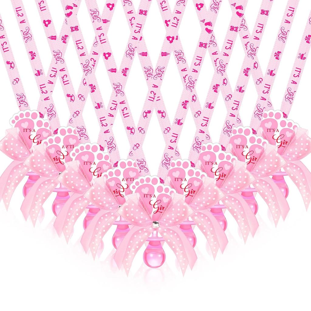 XunYee 48 ชิ้น Baby Shower Pacifier สร้อยคอน่ารักฟุตอะคริลิค Pacifiers สร้อยคอสําหรับ Chupones para 