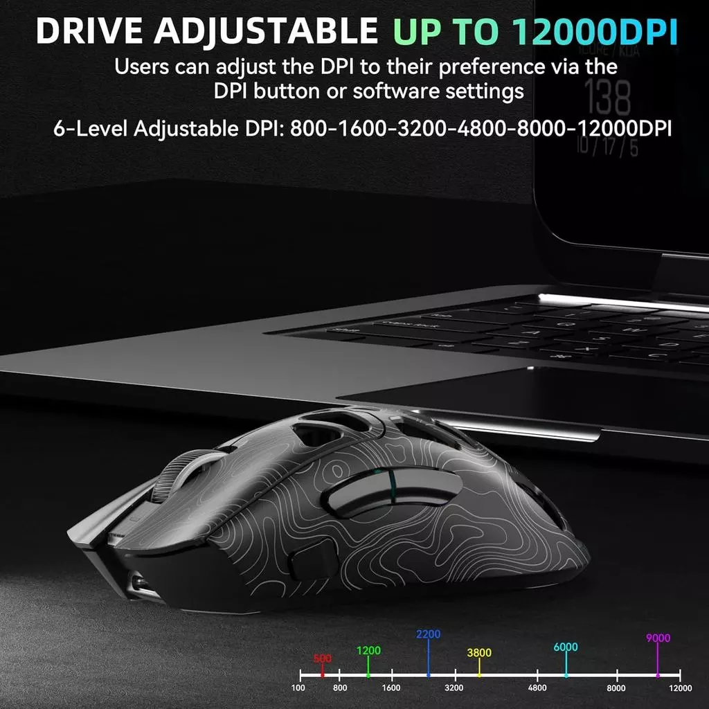 Aula SC620 เมาส์เกมมิ่งไร้สาย Tri-Mode 12000 DPI RGB thumbnail 5