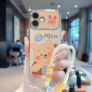 เคส OPPO A5 Pro A98 A79 A78 5G เคส OPPO A3X A38 A18 เคสการ์ตูนน่ารัก หมีวินนี่เดอะพูห์ กันกระแทก เคสซิลิโคนชุบอ่อน สำหรับเด็กผู้หญิง นักเรียน ผู้หญิง