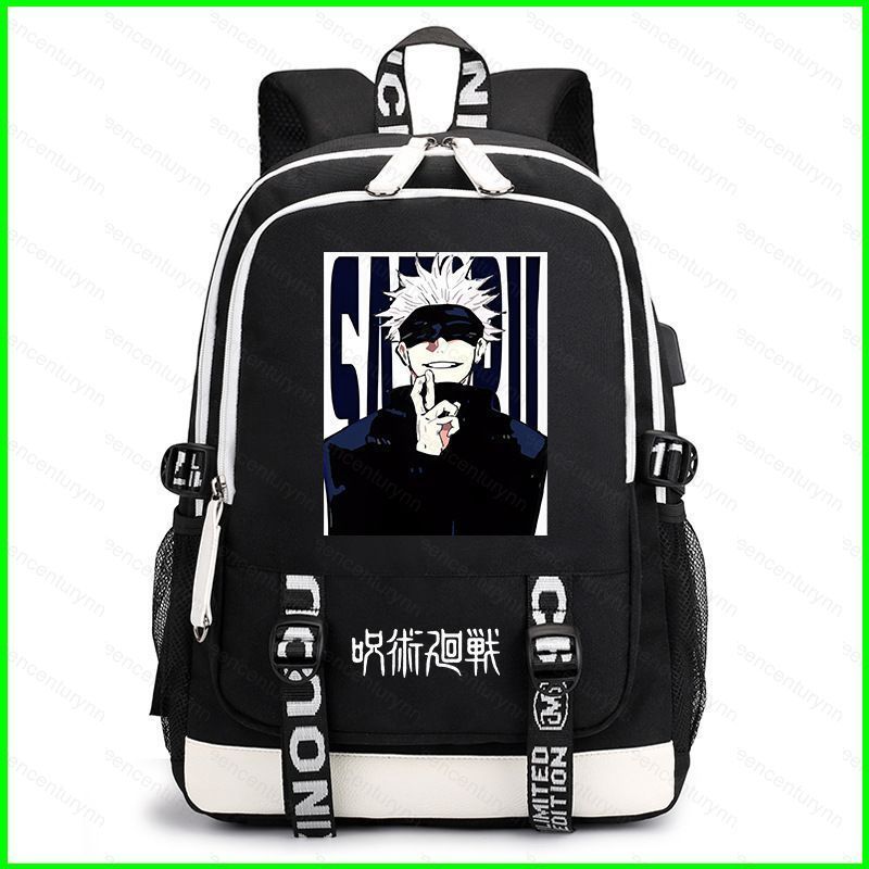 GNN Jujutsu Kaisen Gojo Satoru กระเป๋าเป้สะพายหลังสําหรับนักเรียนการพิมพ์ความจุขนาดใหญ่ Fushiguro Megumi กระเป๋านักเรียน NNG